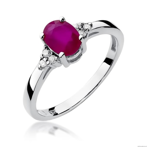 Pierścionek W0308 Rubin 1,00ct białe złoto 375