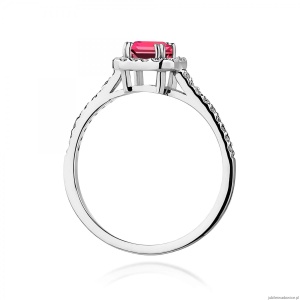 Pierścionek W0422 Rubin 0,80ct białe złoto 375