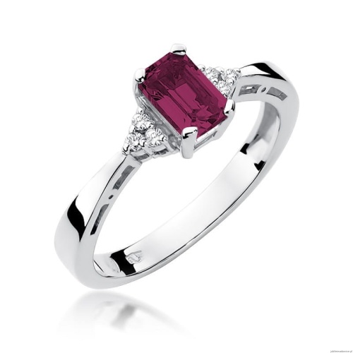 Pierścionek W0002 Rubin 0,80ct białe złoto 375