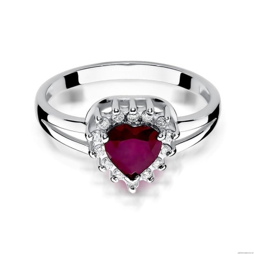 Pierścionek W0310 Rubin 1,10ct białe złoto 375