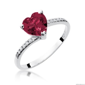 Pierścionek W0050 Rubin 1,70ct białe złoto 375