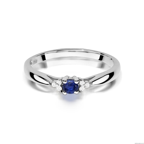Pierścionek W0428 Szafir 0,15ct białe złoto 375