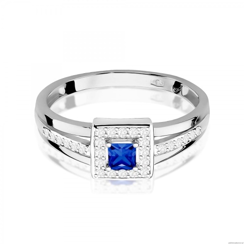 Pierścionek W0271 Szafir 0,20ct białe złoto 375