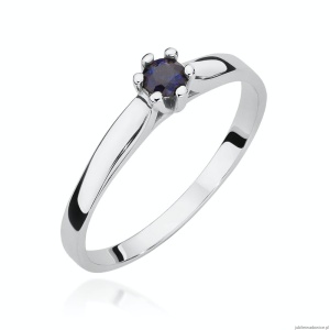 Pierścionek W0222 Szafir 0,15ct białe złoto 375