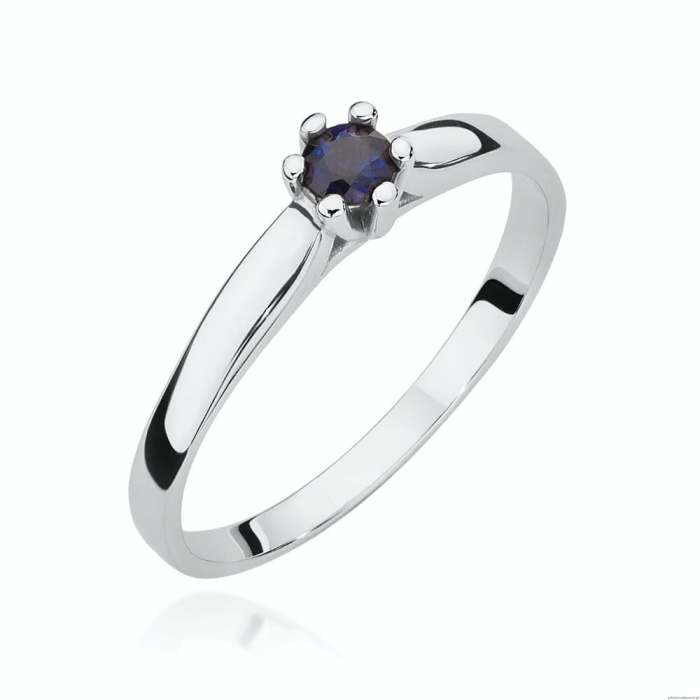 Pierścionek W0222 Szafir 0,15ct białe złoto 375
