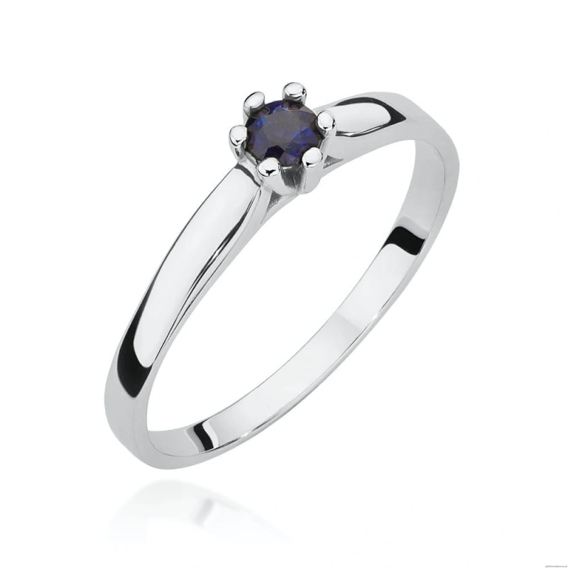 Pierścionek W0222 Szafir 0,15ct białe złoto 375
