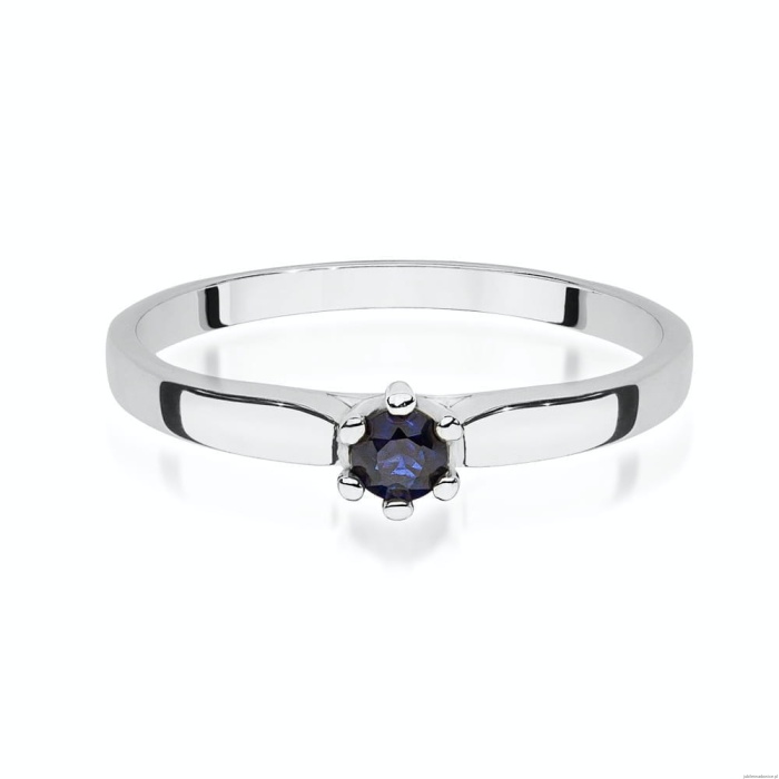 Pierścionek W0222 Szafir 0,15ct białe złoto 375