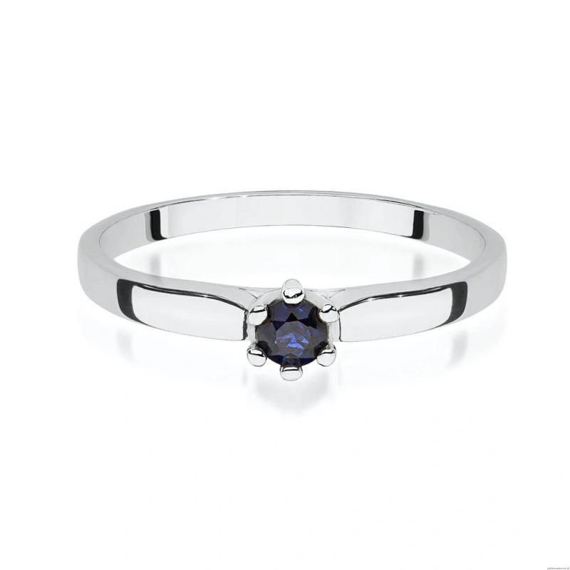 Pierścionek W0222 Szafir 0,15ct białe złoto 375