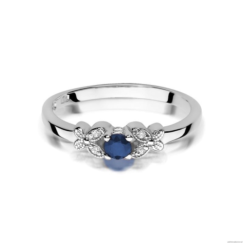Pierścionek W0414 Szafir 0,15ct białe złoto 375