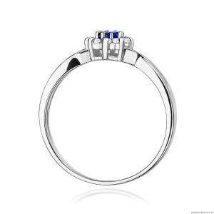 Pierścionek W0072 Szafir 0,15ct białe złoto 375