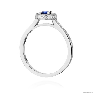 Pierścionek W0559 Szafir 0,30ct białe złoto 375