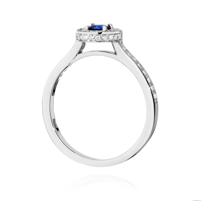 Pierścionek W0559 Szafir 0,30ct białe złoto 375