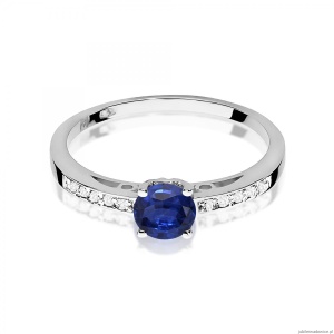 Pierścionek W0066 Szafir 0,50ct białe złoto 375