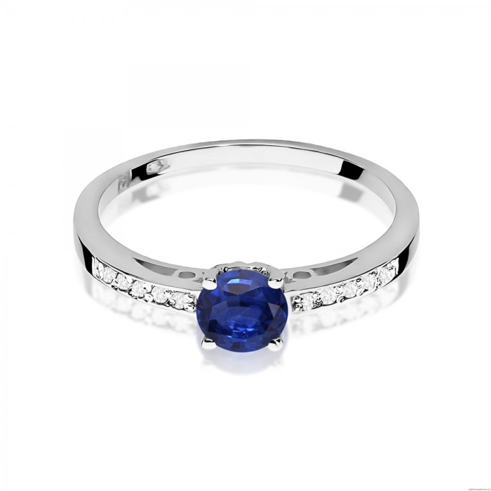 Pierścionek W0066 Szafir 0,50ct białe złoto 375
