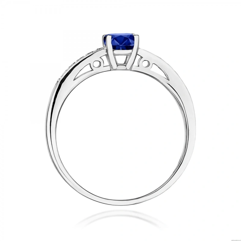 Pierścionek W0066 Szafir 0,50ct białe złoto 375
