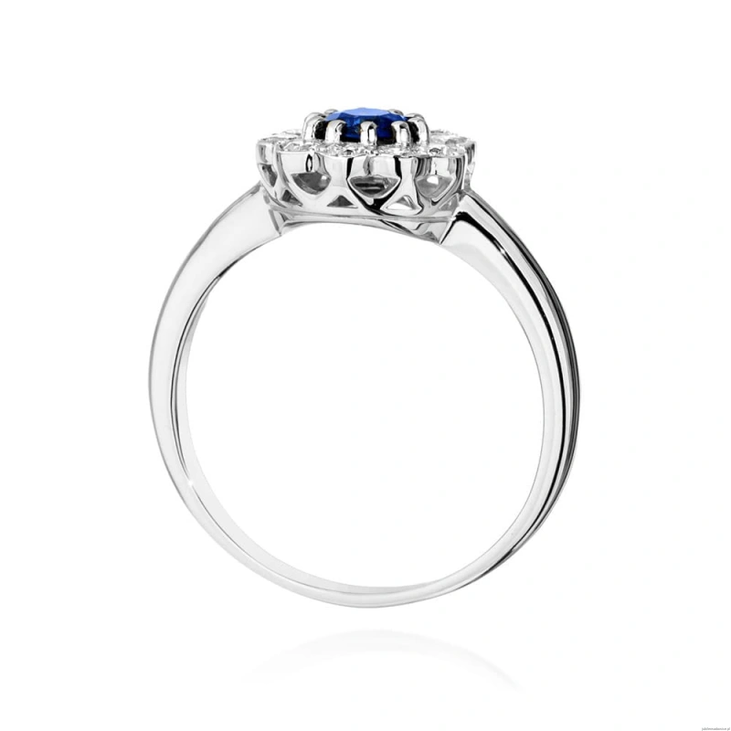 Pierścionek W0529 Szafir 0,50ct białe złoto 375