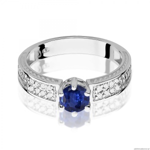 Pierścionek W0075 Szafir 0,50ct białe złoto 375