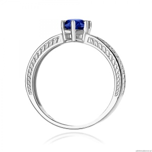 Pierścionek W0075 Szafir 0,50ct białe złoto 375