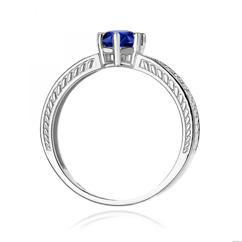 Pierścionek W0075 Szafir 0,50ct białe złoto 375