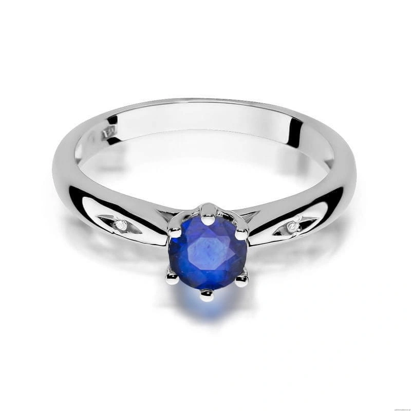 Pierścionek W0074 Szafir 0,50ct białe złoto 375