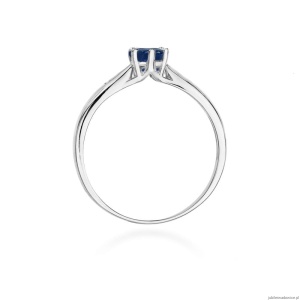 Pierścionek W0074 Szafir 0,50ct białe złoto 375