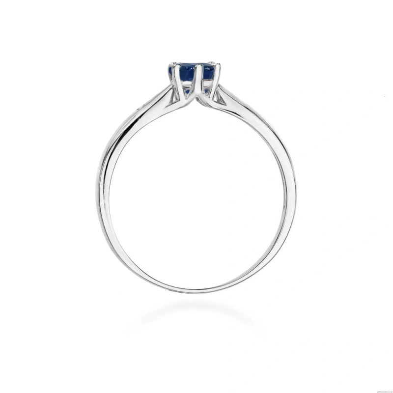 Pierścionek W0074 Szafir 0,50ct białe złoto 375