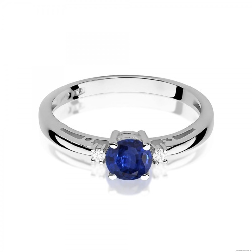 Pierścionek W0010 Szafir 0,50ct białe złoto 375