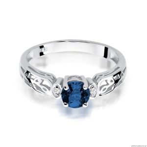 Pierścionek W0014 Szafir 0,50ct białe złoto 375