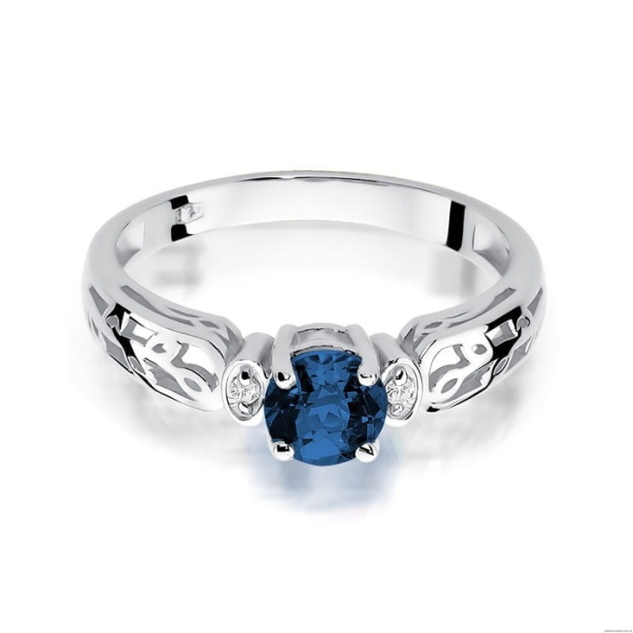 Pierścionek W0014 Szafir 0,50ct białe złoto 375