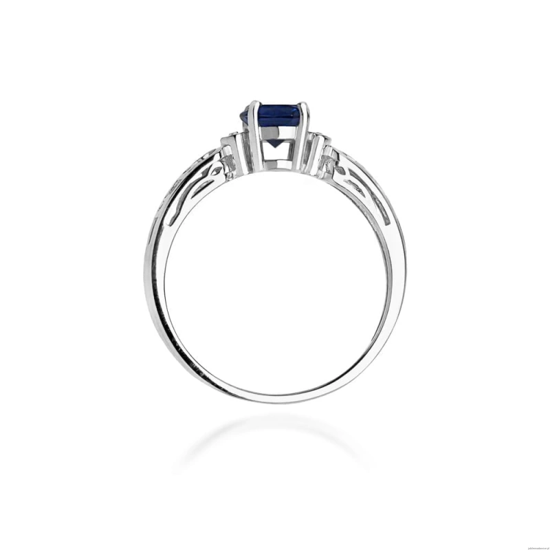 Pierścionek W0014 Szafir 0,50ct białe złoto 375