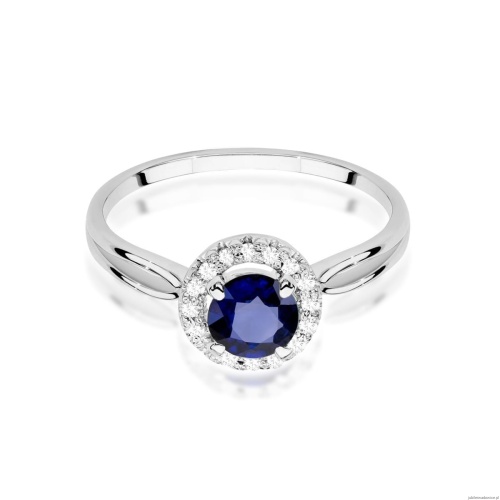 Pierścionek W0538 Szafir 1,00ct białe złoto 375