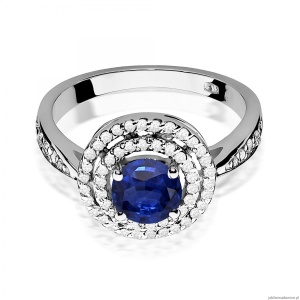 Pierścionek W0274 Szafir 1,00ct białe złoto 375