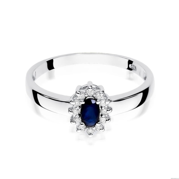 Pierścionek W0026 Szafir 0,30ct białe złoto 375