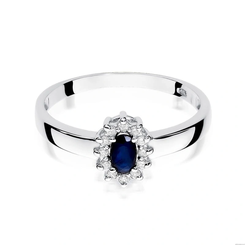 Pierścionek W0026 Szafir 0,30ct białe złoto 375
