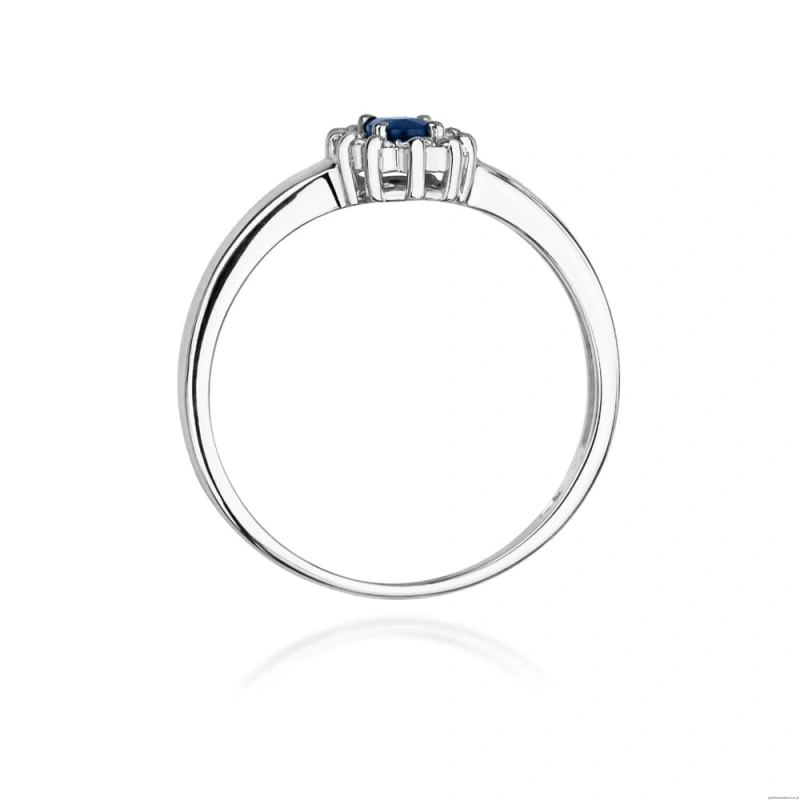 Pierścionek W0026 Szafir 0,30ct białe złoto 375
