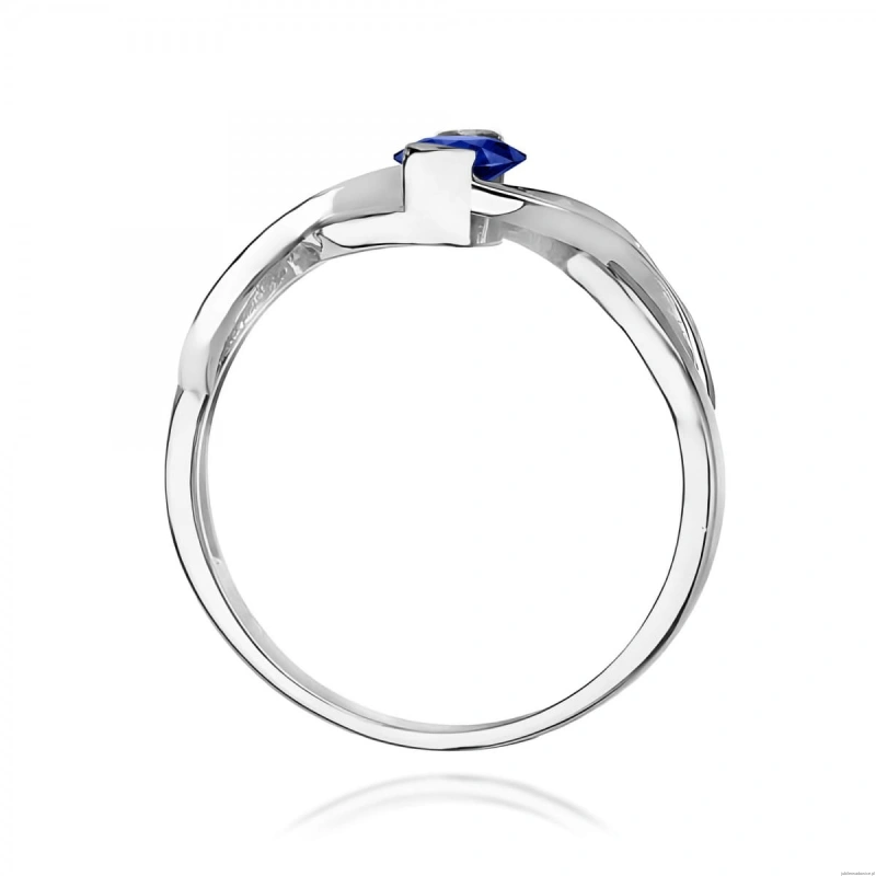 Pierścionek W0028 Szafir 0,70ct białe złoto 375