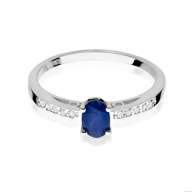 Pierścionek W0067 Szafir 0,70ct białe złoto 375