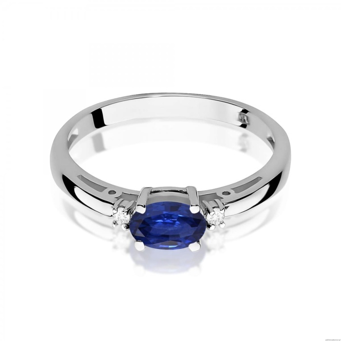 Pierścionek W0006 Szafir 0,70ct białe złoto 375