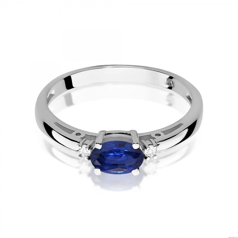 Pierścionek W0006 Szafir 0,70ct białe złoto 375