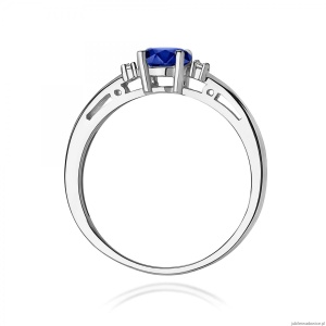 Pierścionek W0006 Szafir 0,70ct białe złoto 375