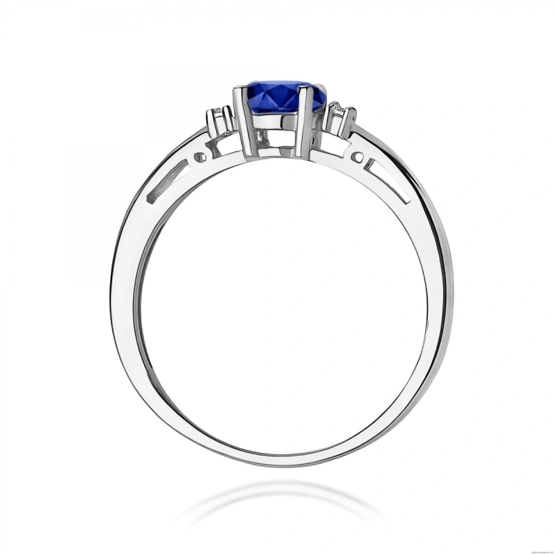 Pierścionek W0006 Szafir 0,70ct białe złoto 375