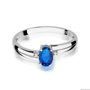 Pierścionek W0068 Szafir 0,70ct białe złoto 375
