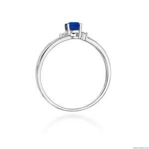 Pierścionek W0068 Szafir 0,70ct białe złoto 375