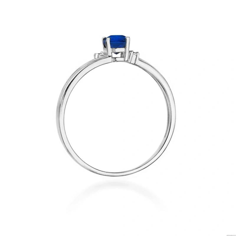 Pierścionek W0068 Szafir 0,70ct białe złoto 375