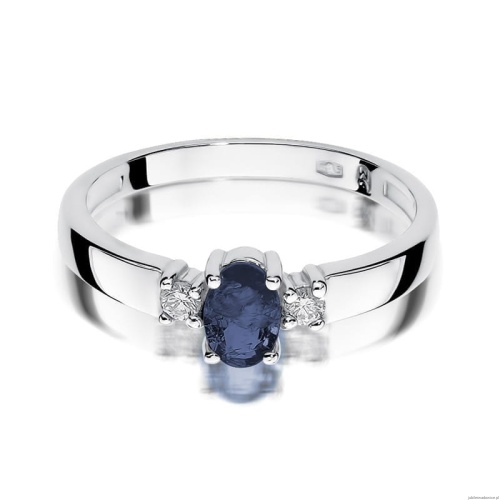 Pierścionek W0264 Szafir 0,70ct białe złoto 375