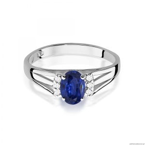 Pierścionek W0005 Szafir 0,70ct białe złoto 375