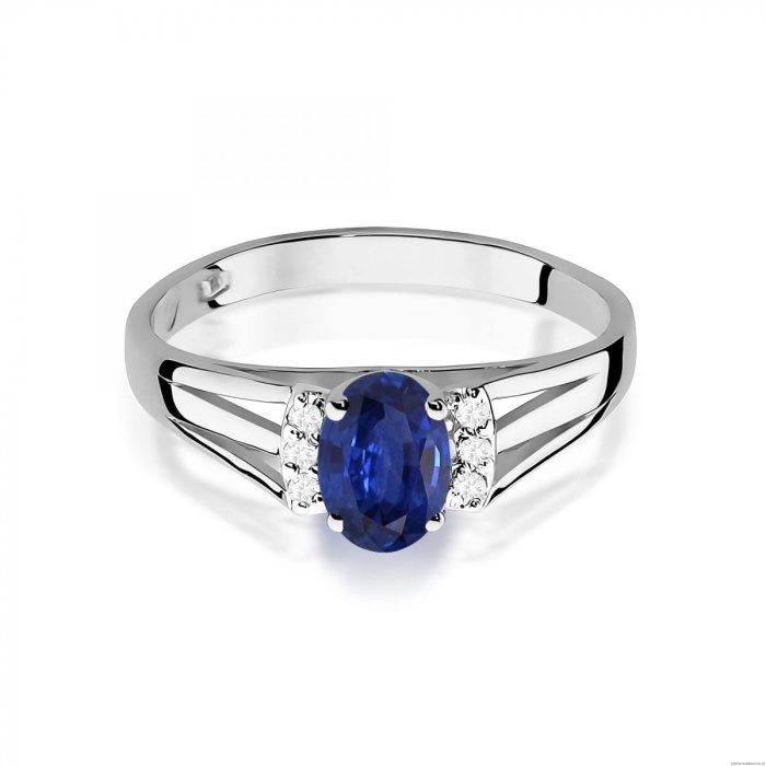 Pierścionek W0005 Szafir 0,70ct białe złoto 375