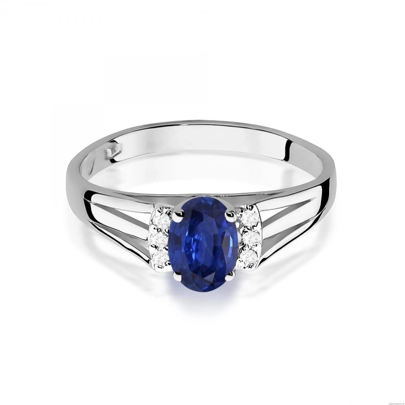 Pierścionek W0005 Szafir 0,70ct białe złoto 375