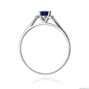 Pierścionek W0005 Szafir 0,70ct białe złoto 375