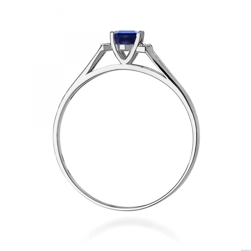 Pierścionek W0005 Szafir 0,70ct białe złoto 375
